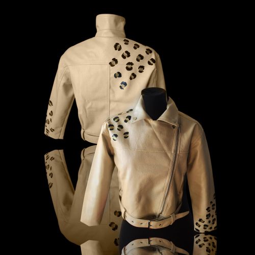 Egyedi kézzel festett  műbőr dzseki 