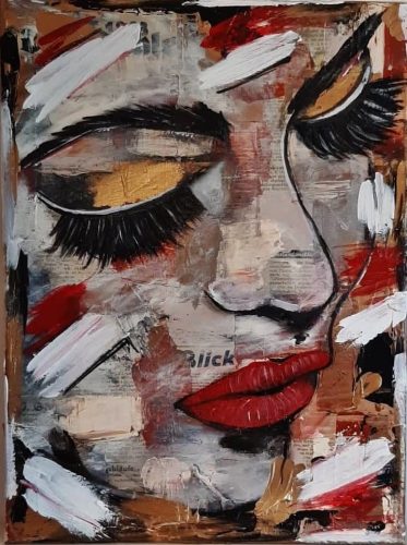 Woman face akrill festmény