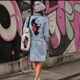 Egyedi jeans kabátruha 
