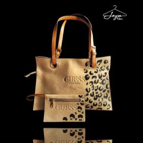 Ocelot mintás táska+tárca