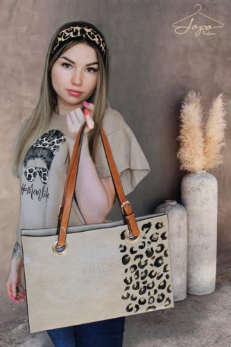 Ocelot mintás táska+tárca