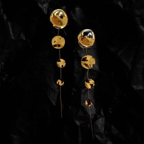 Kerek medál függő fülbevaló