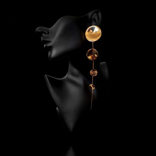 Kerek medál függő fülbevaló