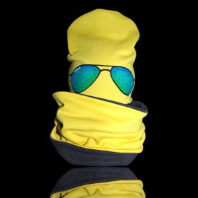 Sárga Szemüveges sapi  szett